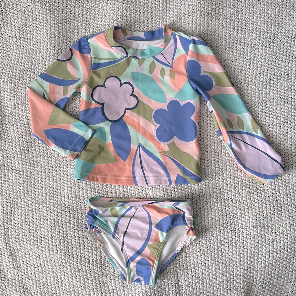 Carter’s 2T two piece rash guard swimsuit